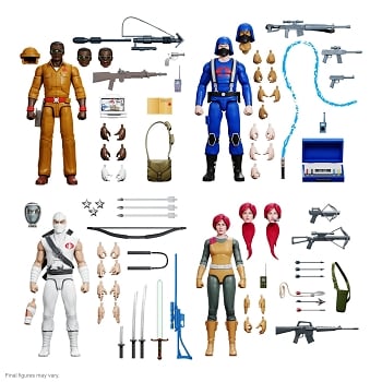 Super7 G.I. Joe Ultimates STORM SHADOW, SCARLETT, DOC, and COBRA TROOPER Set