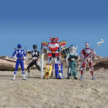 Super7 Power Rangers Ultimates BLUE RANGER, BLACK RANGER, FINSTER, LORD ZEDD, THRONE, and DINO MEGAZORD Set